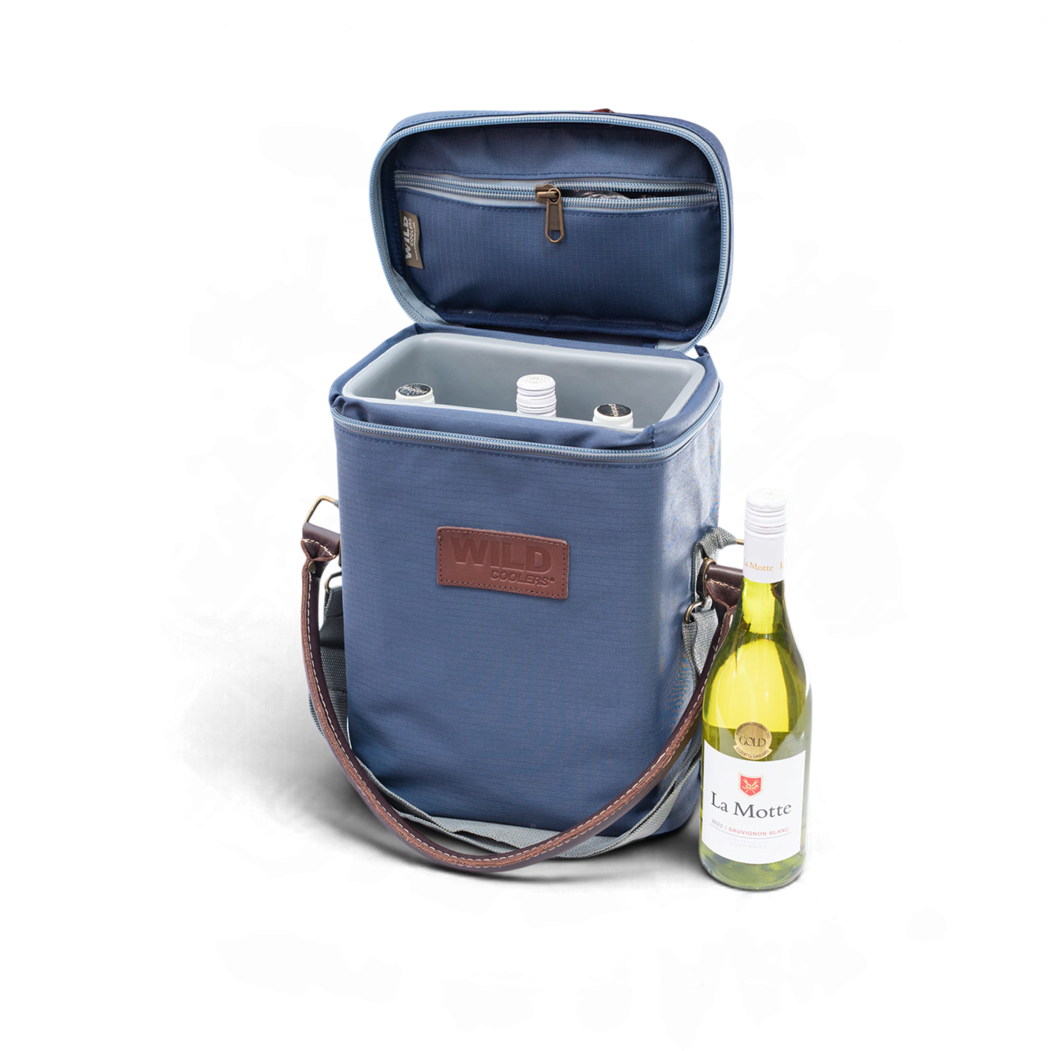 3-Bottle Softshell Wine Cooler | Sea Blue - WILD Coolers